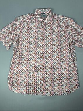 American Heritage SPF 50 Performance Shirt XXL Mustache Print Button Up